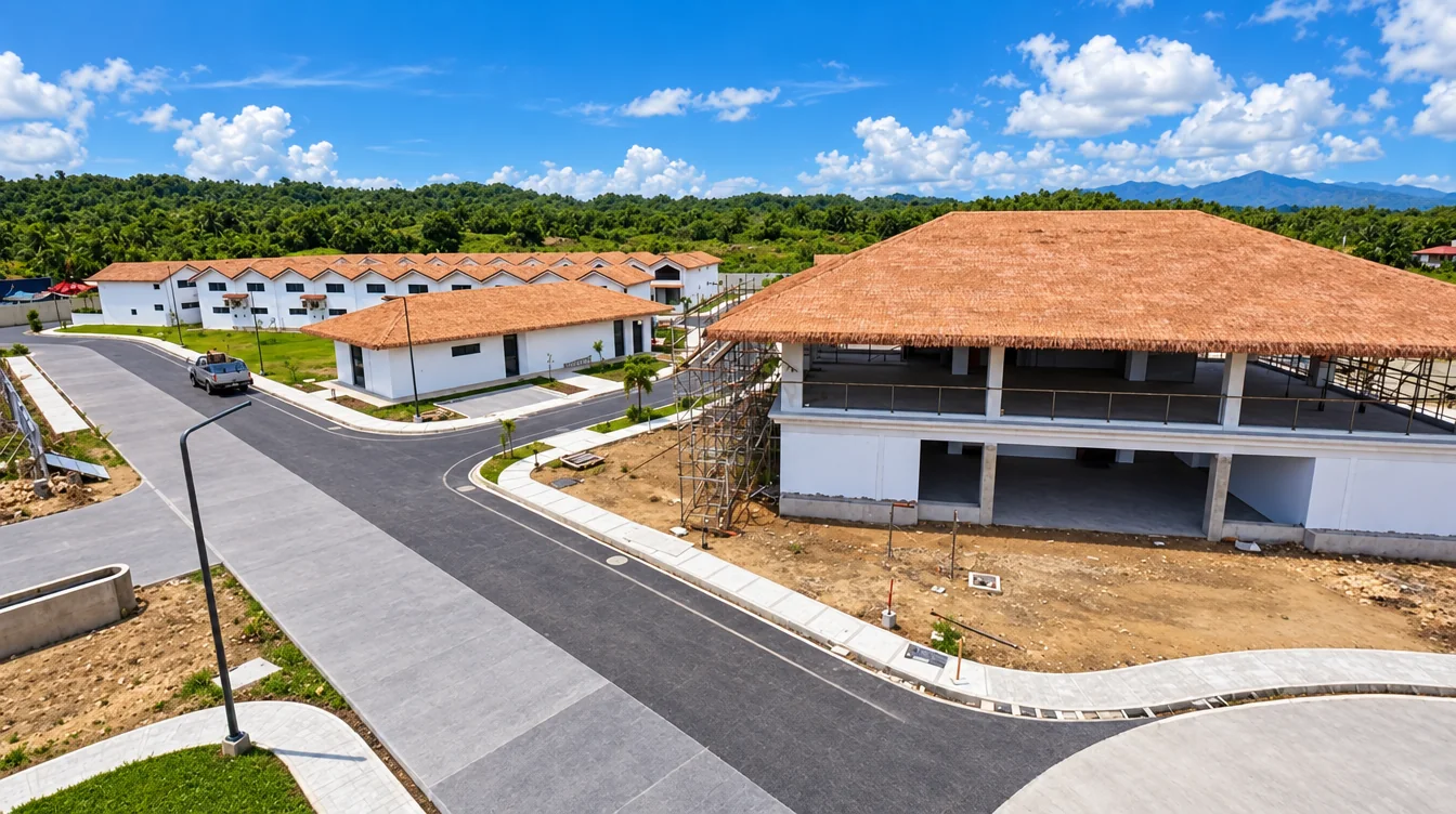 Now: the villa structures