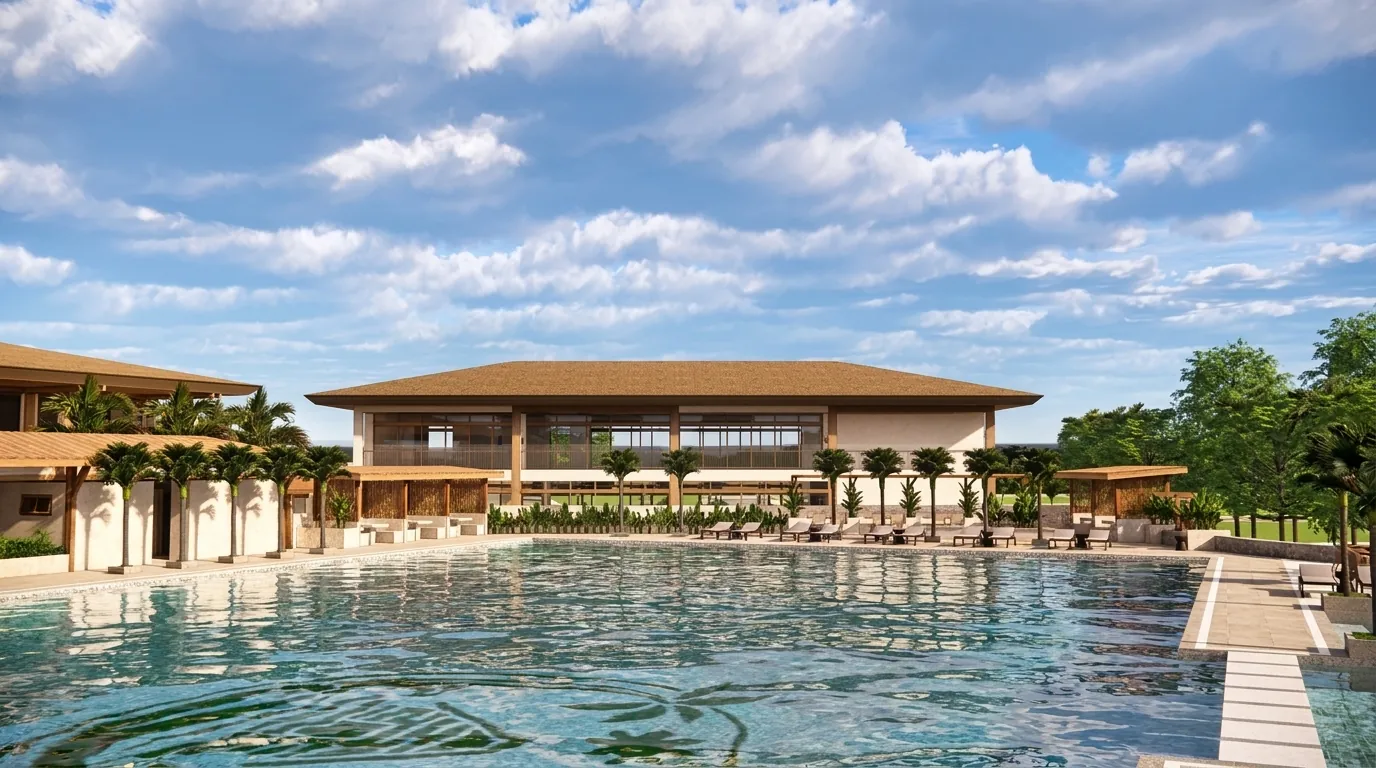 Club de piscina del complejo, proyectado
