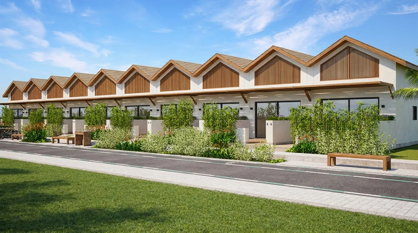 Hilera de villas premium de San Fernando con sus jardines