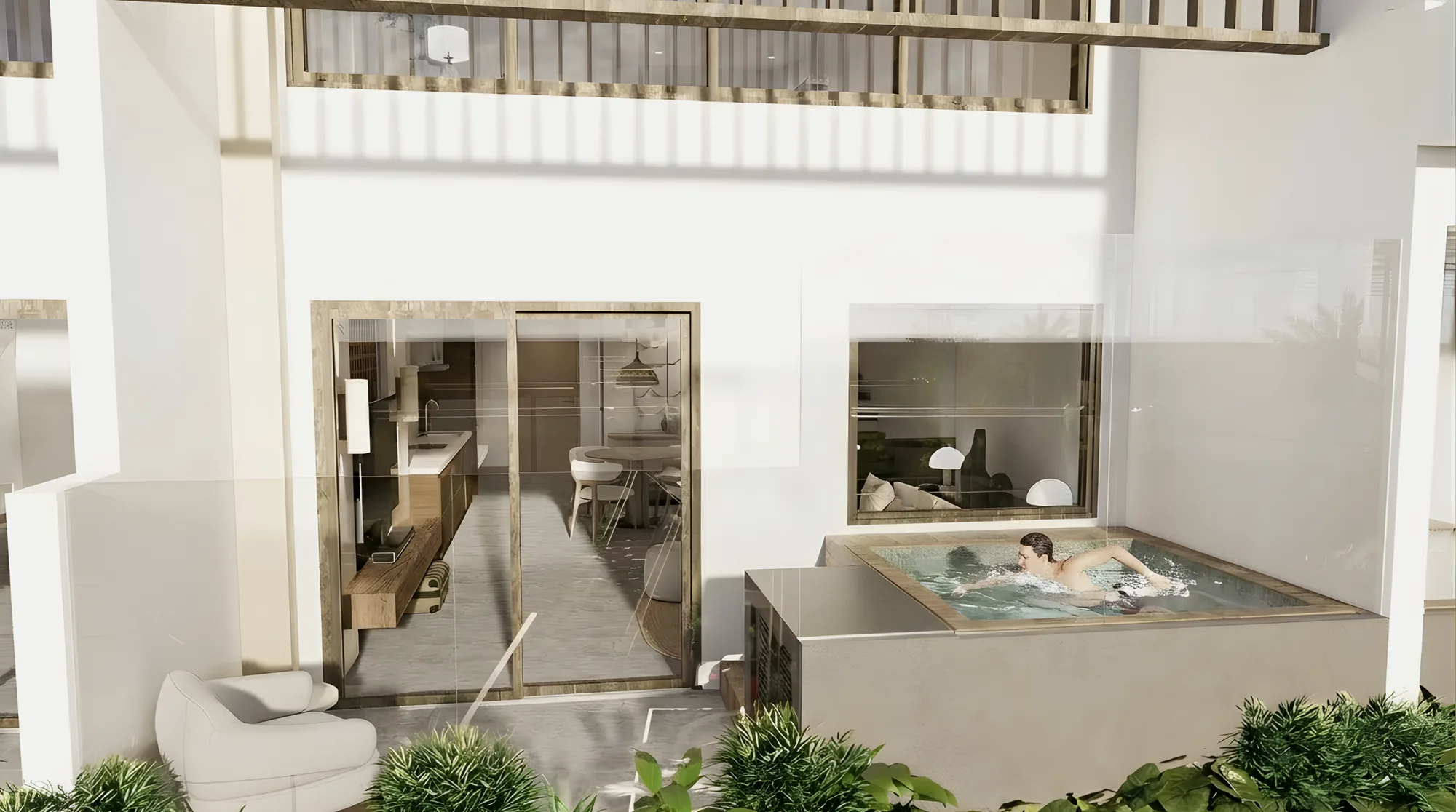 Dúplex de El Nido a doble altura con piscina privada en la terraza (render)