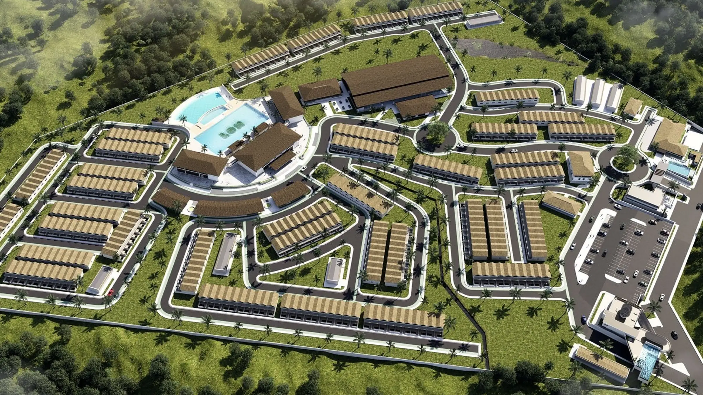 Aerial view of the San Fernando resort, the lower entry price project