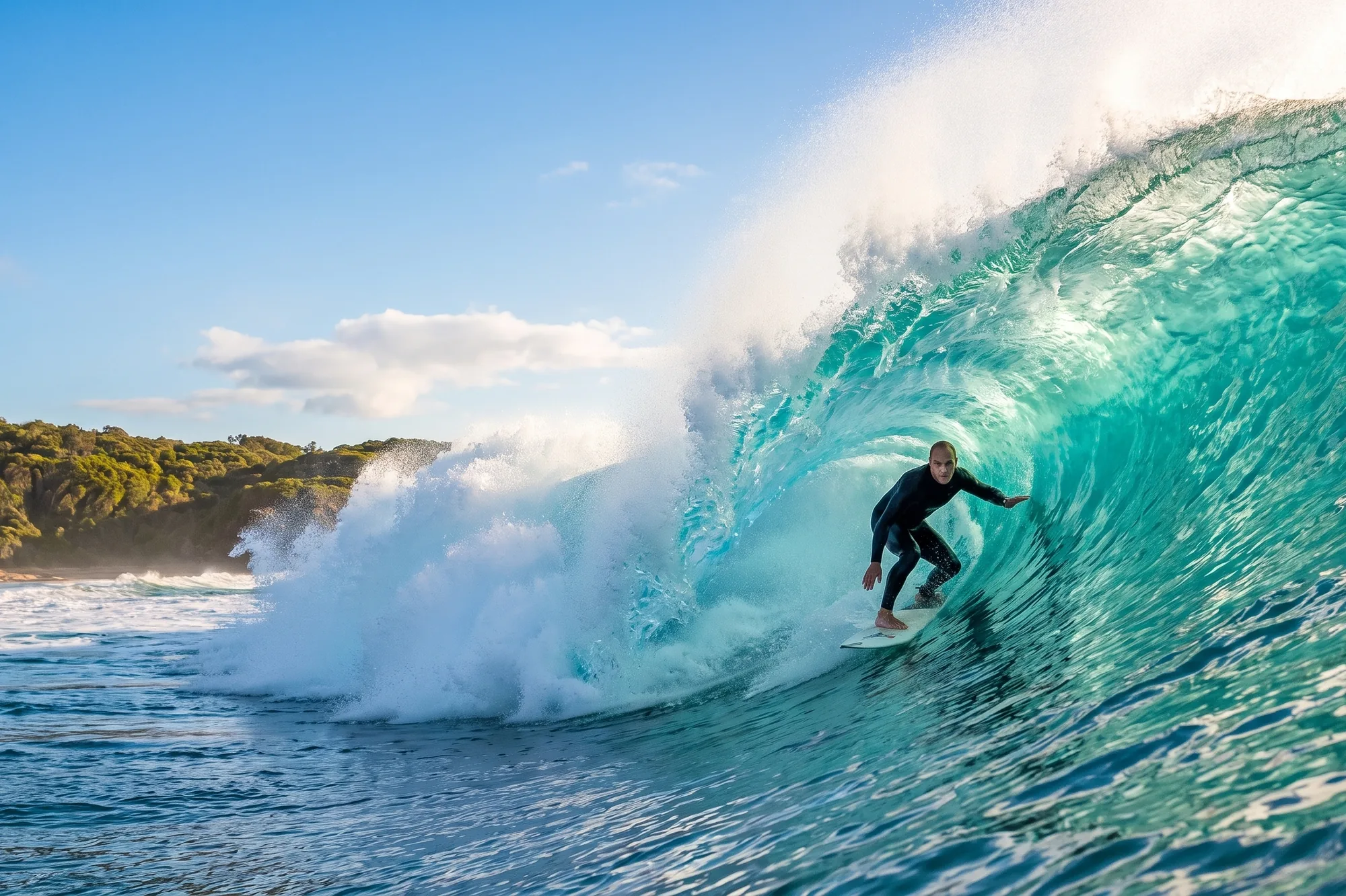 Surfista en una ola de la costa de Camarines Sur, cerca de San Fernando